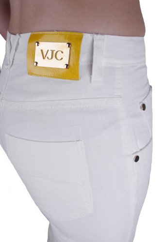 Versace VJC los pantalones vaqueros de las mujeres de la manguera V / Regolare Blanca (W28/L34, Modello 2)