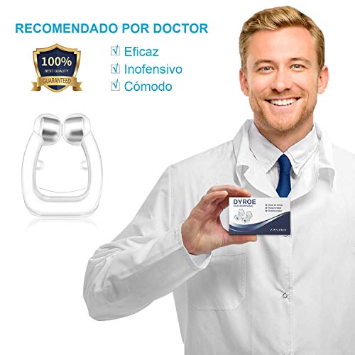 [Versión Nuevo]Dilatador Nasal Anti Ronquidos Dyroe, Nose Clip Silicona con Imán Mejora la Respiración Nariz Clip para Ayudar a Dormir Mejor Antironquidos para el Ejercicio