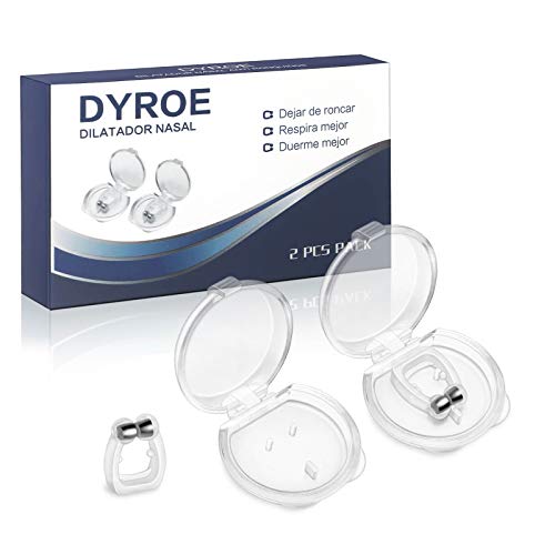 [Versión Nuevo]Dilatador Nasal Anti Ronquidos Dyroe, Nose Clip Silicona con Imán Mejora la Respiración Nariz Clip para Ayudar a Dormir Mejor Antironquidos para el Ejercicio