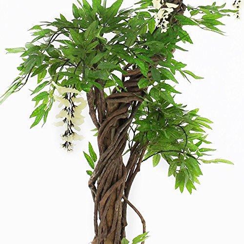 Vert Lifestyle Calidad Artificial Crema Floración Japonés Fruticosa Árbol, Réplica Oficina Interior Al Aire Libre Topiary Tree Plant - 165cm Alto