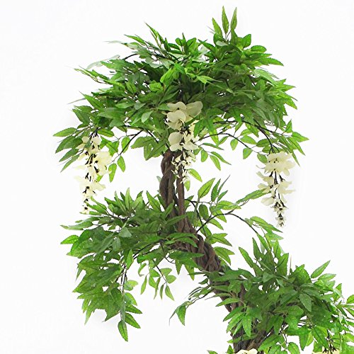 Vert Lifestyle Calidad Artificial Crema Floración Japonés Fruticosa Árbol, Réplica Oficina Interior Al Aire Libre Topiary Tree Plant - 165cm Alto