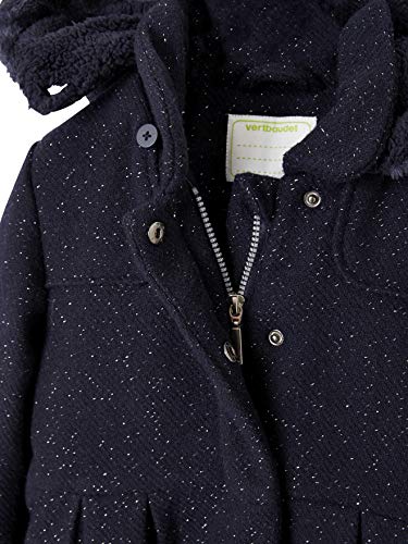 VERTBAUDET Abrigo niña de paño de Lana Azul Oscuro Liso 3A