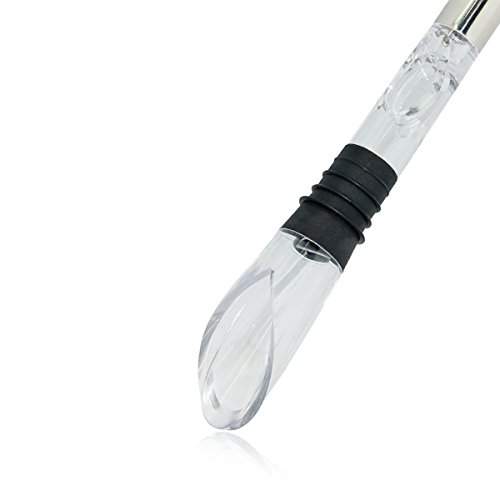 Vertedor de Vino con varilla de enfriamiento 3 en 1. Aireador de vino. Acero inoxidable alimentario.