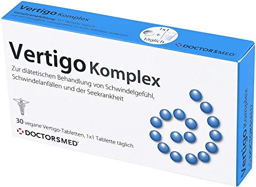 Vertigo Komplex | Tabletas para Vértigo/Mareos con ginkgo Biloba y Jengibre | Remedio Natural para Náuseas Causadas por el Movimiento| Adultos y Niños