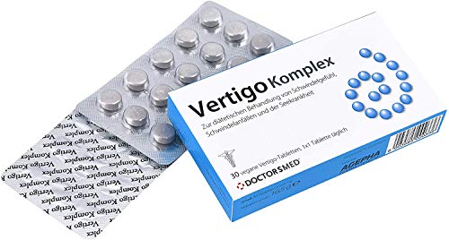 Vertigo Komplex | Tabletas para Vértigo/Mareos con ginkgo Biloba y Jengibre | Remedio Natural para Náuseas Causadas por el Movimiento| Adultos y Niños