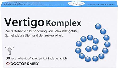 Vertigo Komplex | Tabletas para Vértigo/Mareos con ginkgo Biloba y Jengibre | Remedio Natural para Náuseas Causadas por el Movimiento| Adultos y Niños