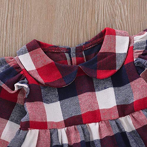 Vestido de Navidad Manga Larga Invierno para Bebe Niña Recien Nacido 3 Meses - 24 Meses PAOLIAN Vestido Princesa Bebe Niña Cuadros Primer cumpleaños Bautizo Ceremonia Fiesta en Oferta otoño