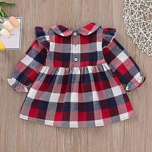 Vestido de Navidad Manga Larga Invierno para Bebe Niña Recien Nacido 3 Meses - 24 Meses PAOLIAN Vestido Princesa Bebe Niña Cuadros Primer cumpleaños Bautizo Ceremonia Fiesta en Oferta otoño