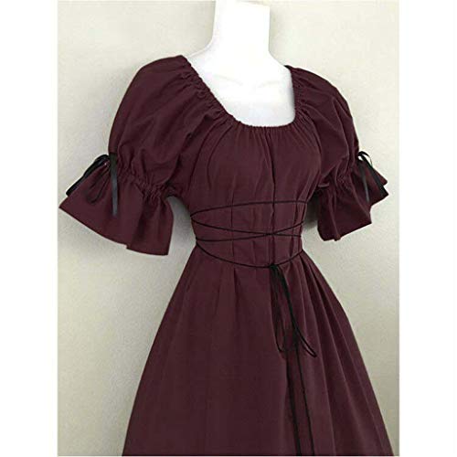 Vestidos para Mujer,Medieval Retro Vestidos Coctel Corto Vintage Vestidos Fiesta Arco Elegante Mujer vpass Princesa Camisón Vestido de Noche Vestidos Trajes