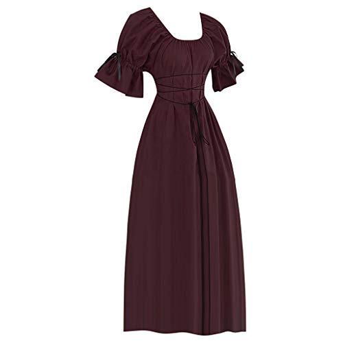 Vestidos para Mujer,Medieval Retro Vestidos Coctel Corto Vintage Vestidos Fiesta Arco Elegante Mujer vpass Princesa Camisón Vestido de Noche Vestidos Trajes