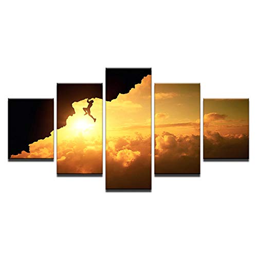 VGFGI 5 piezas de escalada en roca imágenes de decoración modular de alta definición lienzo arte pintura sala de estar decoración de la pared