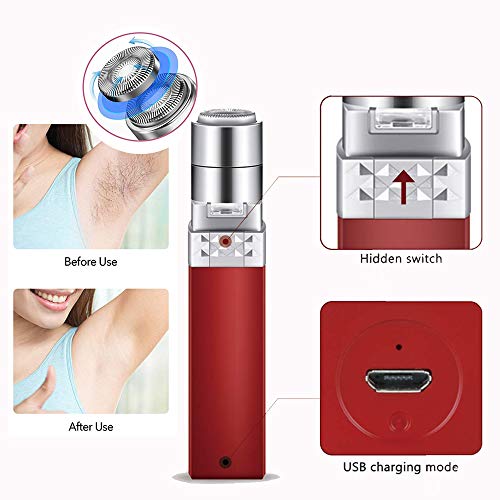 VGROUND Depiladora Facial Mujer, Afeidadora Eléctrica Sin Dolor Afeitado Portátil para Labio, Barbilla, Mejilla, Cara, Piernas, Brazos