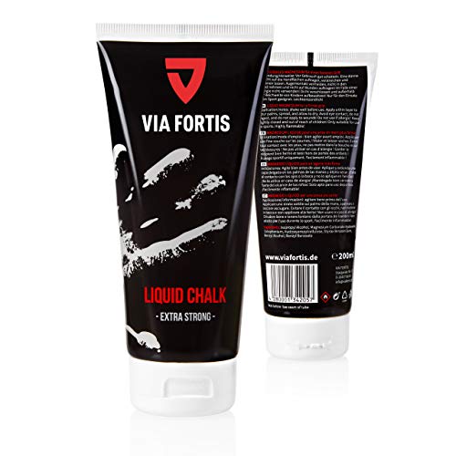 VIA FORTIS Magnesio Líquido Tubo de 200 ml de Tiza Líquida para el Gimnasio y Afuera, para Escalada, Crossfit, Calisthenics, Yoga y Más | Producto Económico, Larga Duración, para un Mejor Agarre