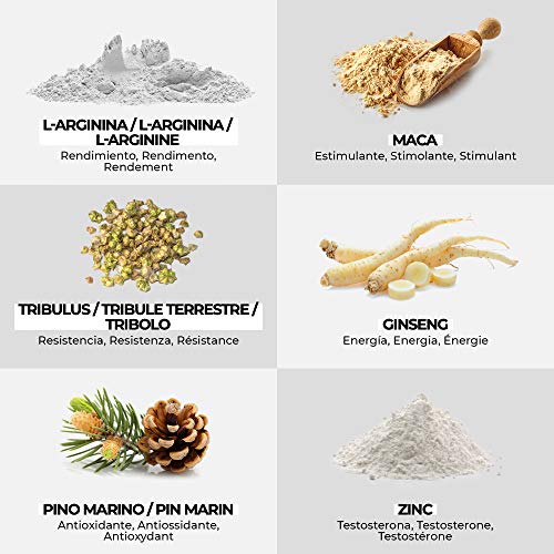 VIBOOST MEN COMPLEX: el Vigorizante masculino que potencia tu resistencia y duración [Maca, Arginina, Ginseng, Tribulus] y da un impulso a tu energía [Zinc]