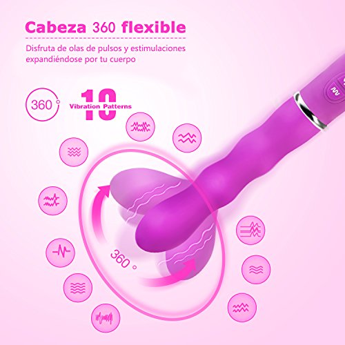 Vibradór, [2020 Nuevo Diseño] Lencent Vibradórés Masajeador para Mujer con 10 Modos de Vibración + 100% Silicona Médica + 100% Impermeable