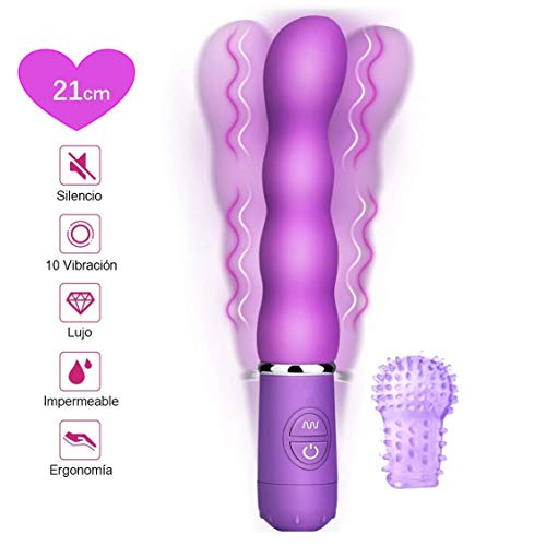 Vibradór, [2020 Nuevo Diseño] Lencent Vibradórés Masajeador para Mujer con 10 Modos de Vibración + 100% Silicona Médica + 100% Impermeable