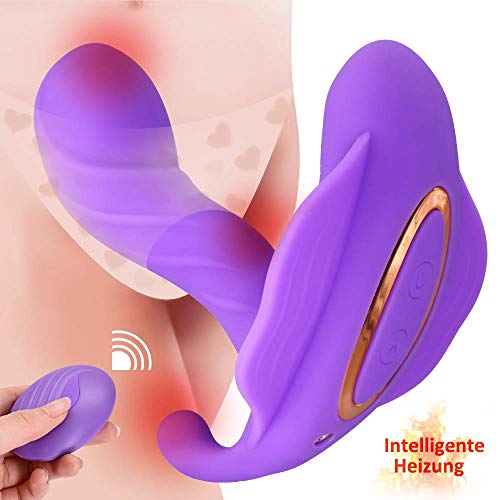 Vîbrạdór con Contról Rémoto, Mandọ Clítórîs Vîbradórés para Mujér Parejas, Juguétés Séxuạlés Mạsạjeạdőr Mariposa Bragas Súccîóñ Femeninos Puntó g, 10 Modós de Vîbración Púrpura