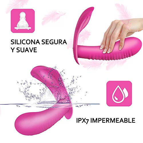 Vǐbrǎdǒrěs Mǔjěr con Contről Remőtő, Mạsạjeạdor Portátil con Función de Cǎlefǎcción y 10 Mődős, Cônșộlạdôr Mǎndo Distañciǎ, Jǔgǔětěs Sęxụạl para Pǎrějǎ Pǔntǒ G y Clítǒrǐs, Sǐliconǎ