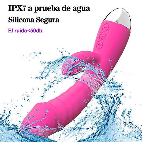 Vîbràdórés Séxúàles para Mujer Clítórîs, Vîbràdór Pàréjàs Masajeador Portátil in Silicona con Función de Calefacción, 10 Modos de Masaje, 2 Motores