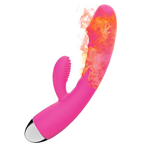 Vîbràdórés Séxúàles para Mujer, Vîbràdór Pàréjàs Masajeador Portátil in Silicona con Función de Calefacción, 10 Modos de Masaje, 2 Motores