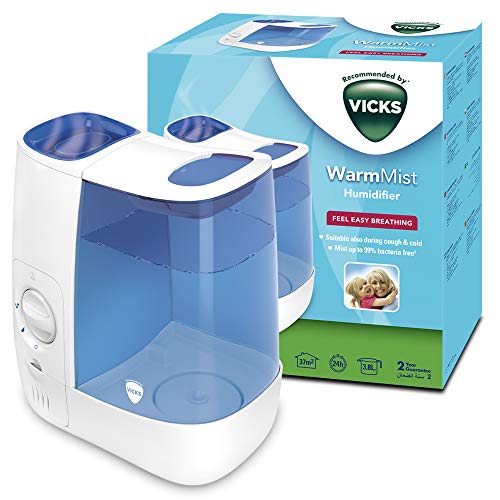 Vicks VH845E1 - Humidificador de niebla caliente para uso doméstico y niños infantiles, azul/blanco
