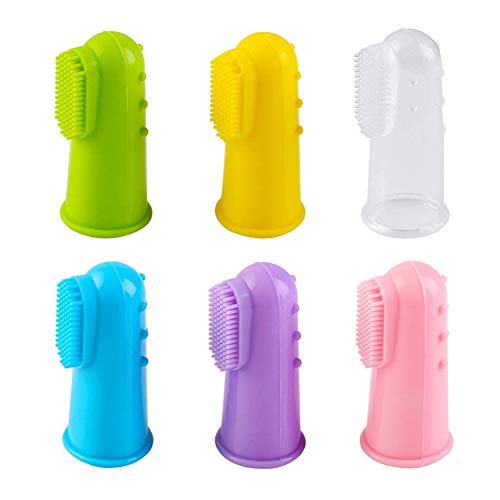 Vicloon Cepillo Dientes Bebe, Cepillo de Dientes de Silicona, Mango de Abeja, Diseño de Ventosa y Anillo Protector de Silicona, Cuidado Oral del Bebe con 2 Cabezales de Cepillo Reemplazables