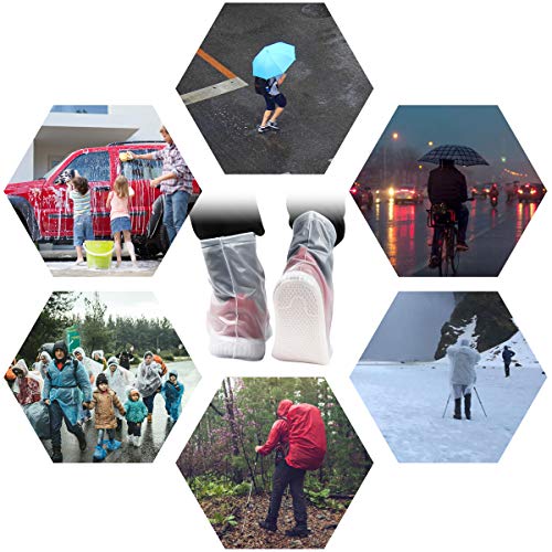 Vicloon Cubierta del Zapato, PVC Cubierta del Zapato Impermeable, Lavable Cubierta del Zapato Reutilizable con Suela Antideslizante y Cremallera para Días de Lluvia y Nieve