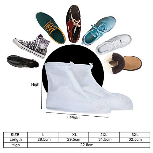 Vicloon Cubierta del Zapato, PVC Cubierta del Zapato Impermeable, Lavable Cubierta del Zapato Reutilizable con Suela Antideslizante y Cremallera para Días de Lluvia y Nieve