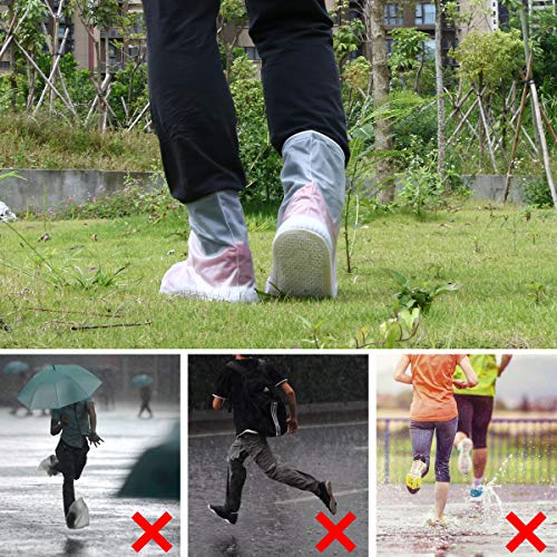 Vicloon Cubierta del Zapato, PVC Cubierta del Zapato Impermeable, Lavable Cubierta del Zapato Reutilizable con Suela Antideslizante y Cremallera para Días de Lluvia y Nieve