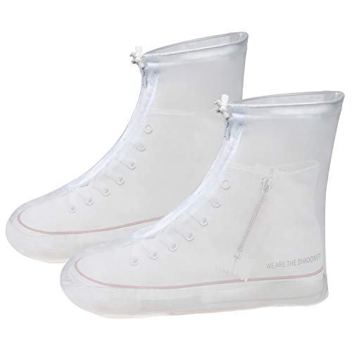 Vicloon Cubierta del Zapato, PVC Cubierta del Zapato Impermeable, Lavable Cubierta del Zapato Reutilizable con Suela Antideslizante y Cremallera para Días de Lluvia y Nieve