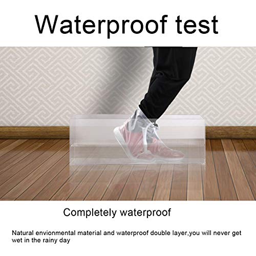 Vicloon Cubierta del Zapato, PVC Cubierta del Zapato Impermeable, Lavable Cubierta del Zapato Reutilizable con Suela Antideslizante y Cremallera para Días de Lluvia y Nieve