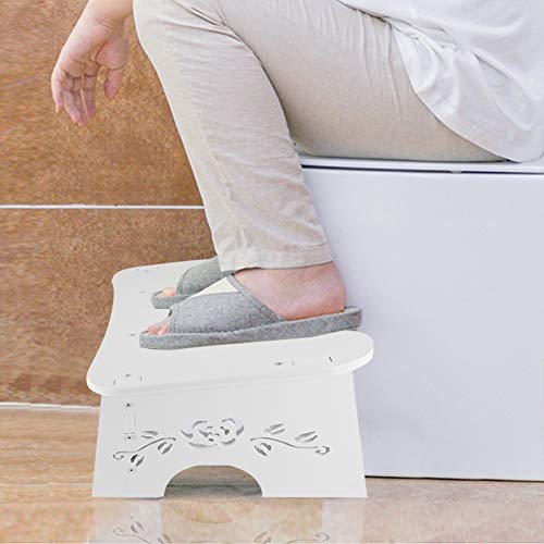Victool Aseo heces, PVC Cuarto de baño WC Ayuda Paso de pie Silla Paso pie heces Pequeño Escalera Plegable Baño heces