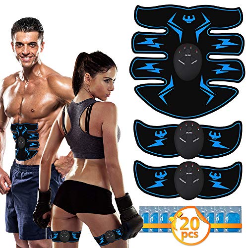 VICTOOM Electroestimulador Muscular Abdominales, EMS Estimulador Muscular Abdominales Abdomen ABS Masajeador Eléctrico Cinturón Adominal para Abdomen Cintura Pierna Brazo