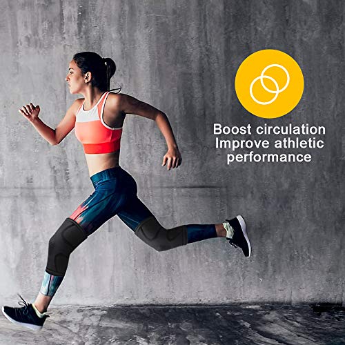 Victoper - Rodilleras menisco y ligamento antideslizante estabilizada para la artritis, alivio del dolor, recuperación, gimnasio, deportes, baloncesto, correr, esquiar, paquete de 2pcs(M)