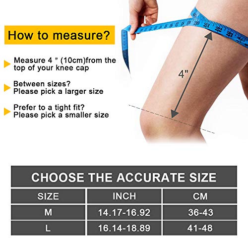 Victoper - Rodilleras menisco y ligamento antideslizante estabilizada para la artritis, alivio del dolor, recuperación, gimnasio, deportes, baloncesto, correr, esquiar, paquete de 2pcs(M)