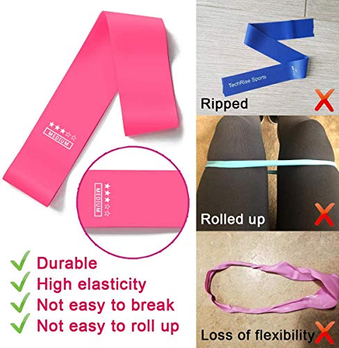 Victoper Set de 5 Bandas para Yoga/Crossfit/Entrenamiento de Fuerza/Pilates/Fisioterapia Fitness Elásticas de Resistencia con Guía de Ejercicios…