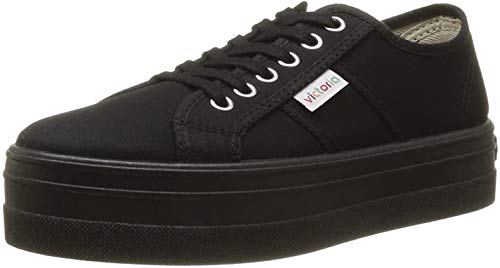 Victoria Basket Lona Plataf, Zapatillas Bajos de Deporte Unisex, Negro (10 Negro), 40 EU