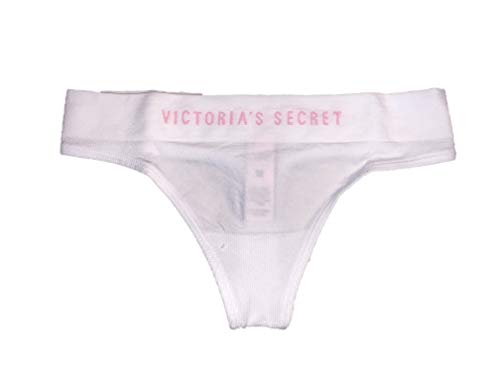 Victoria's Secret - Tanga Blanc-logo Rose XS