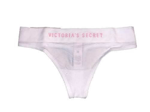 Victoria's Secret - Tanga Blanc-logo Rose XS