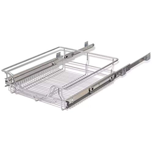 vidaXL Bandejas de Alambre de Acero Cromado Extraíbles 2 uds. Plateado 500 mm