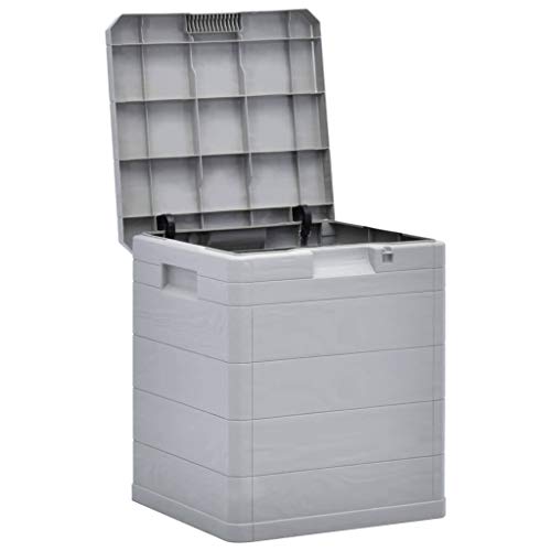 vidaXL Caja Almacenamiento de Jardín Soluciones para el Orden del Hogar Mobiliario Muebles Decoración Casa Hogar Exterior Cobertizo 90 L Gris Claro