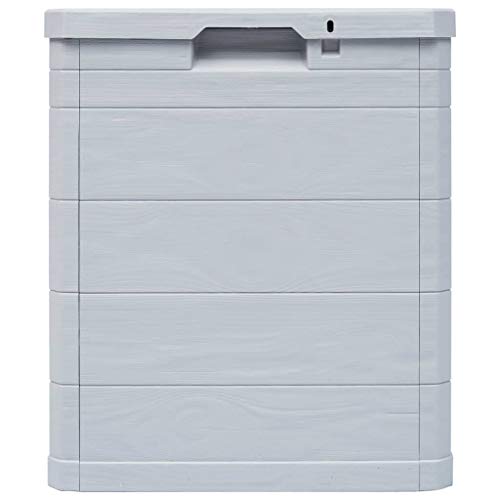 vidaXL Caja Almacenamiento de Jardín Soluciones para el Orden del Hogar Mobiliario Muebles Decoración Casa Hogar Exterior Cobertizo 90 L Gris Claro
