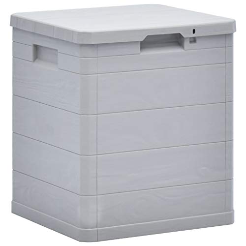 vidaXL Caja Almacenamiento de Jardín Soluciones para el Orden del Hogar Mobiliario Muebles Decoración Casa Hogar Exterior Cobertizo 90 L Gris Claro