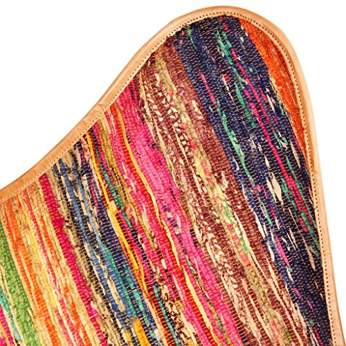 vidaXL Silla de Mariposa BKF Tela Chindi 74x66x90 cm Multicolor Sillón Butaca