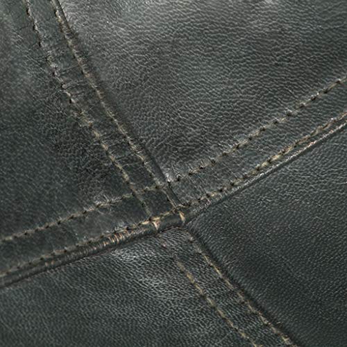 vidaXL Silla Mariposa de Cuero Auténtico Gris Asiento Banqueta Taburete Salón