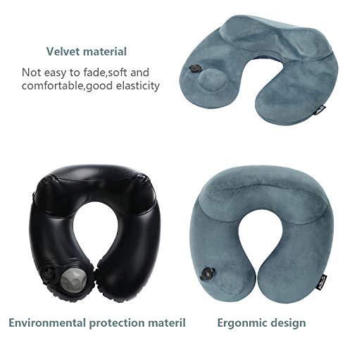 Viedouce Almohada Viaje Cojín Cuello Cervical Viaje Inflable Hinchable Avion para Niños Adulto Forma de U Cojin Almohada Viaje Apoya la Cabeza Inflable Cuello Cervical la Barbilla Cojín
