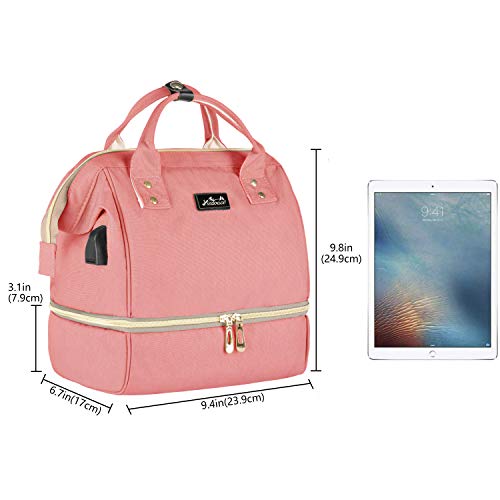 Viedouce Mini Bolsas Térmicas,Bolsas para Picnic Porta,Bolsa de Almuerzo,Mochila para Bebé Pañales,Multifuncional Mochila de Viaje con Puerto Carga USB & 2 Correa Hombro Ajustable(Talla Pequeña)