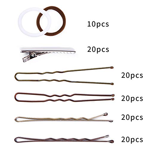 Viesap Horquillas Y Bandas Para El Pelo, Horquillas De Pelo En U Goma De Pelo Banda De Pelo Para NiñAs Y Mujeres Gomas Y Pinza De Pelo En Espiral Negra De Pelo Con Caja De Almacenaje Transparente.