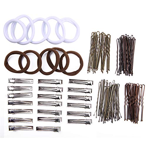 Viesap Horquillas Y Bandas Para El Pelo, Horquillas De Pelo En U Goma De Pelo Banda De Pelo Para NiñAs Y Mujeres Gomas Y Pinza De Pelo En Espiral Negra De Pelo Con Caja De Almacenaje Transparente.