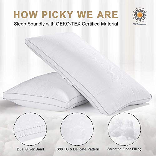 viewstar Almohadas 70x40cm, Almohadas Antiácaros e Antialérgico, Pack de 2 Almohadas Firmeza Media, 100% Microfibra, Almohadas para Camas, Pillow Certificado por Oeko-Tex